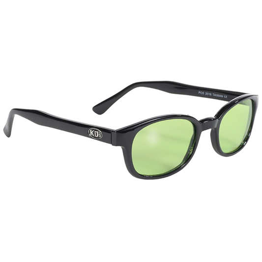 Lunettes de Soleil X-KD's 1016 - Monture noire classique et verres vert clair