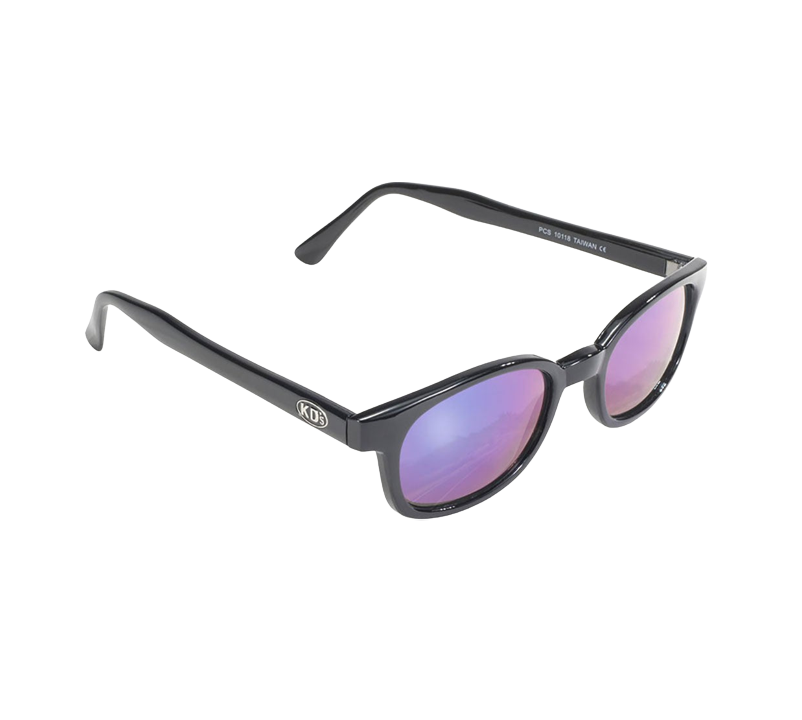 Lunettes de soleil X-KD's 10118 avec monture noire et verres irisés effet miroir