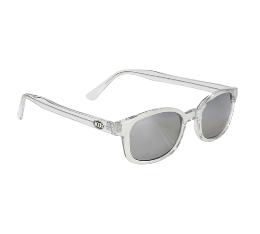 Lunettes de soleil X-KD's Chill 1200 avec monture cristal et verres argentés effet miroir