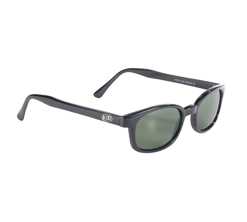 Lunettes de soleil X-KD's 1126 avec monture noire et verres vert foncé