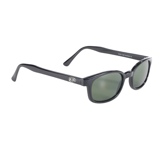 Lunettes de soleil X-KD's 1126 avec monture noire et verres vert foncé