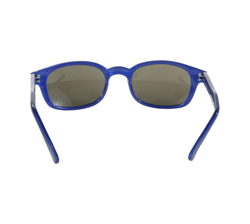 Lunettes de soleil X-KD's 10122 avec monture bleu métal et verres bleu glacé effet miroir