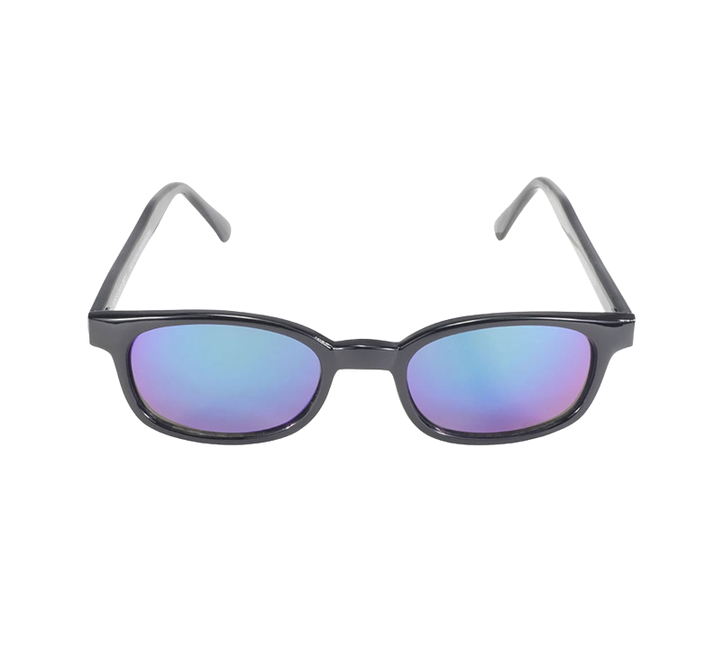 Lunettes de soleil X-KD's 10118 avec monture noire et verres irisés effet miroir