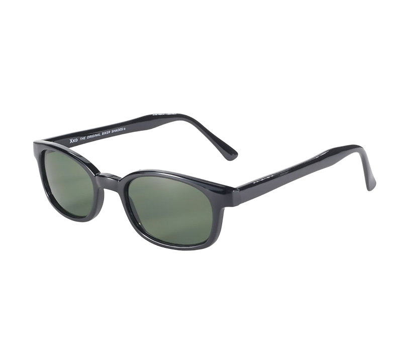 Lunettes de soleil X-KD's 1126 avec monture noire et verres vert foncé