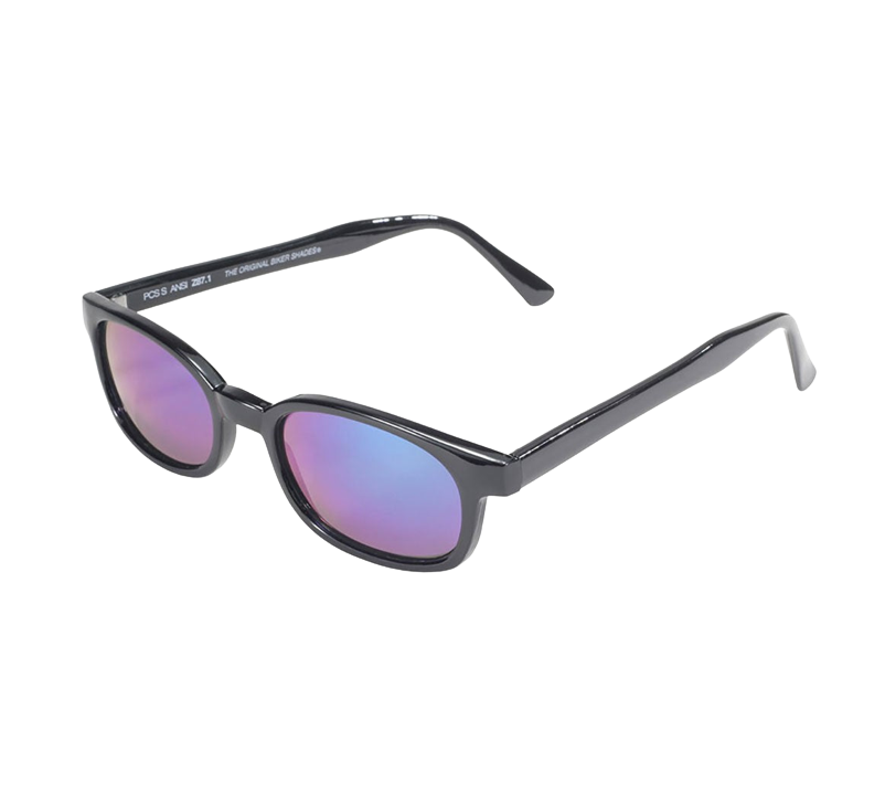 Lunettes de soleil X-KD's 10118 avec monture noire et verres irisés effet miroir